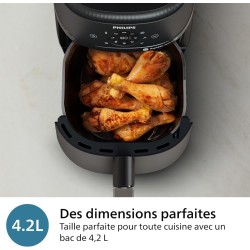 Philips Air Fryer Série 2000 4.2L - Puissance 1500W, Technologie RapidAir, Écran tactile digital,13 options de cuisson,9