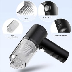 Aspirateur de voiture sans fil portable, mini souffleur de poussière, collecteur de poussière, aspiration de bain, équipement de