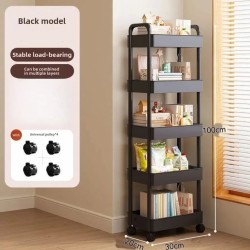 Chariot de rangement roulant blanc multifonctionnel: étagères ouvertes pour l'affichage des livres dans les espaces de vie,