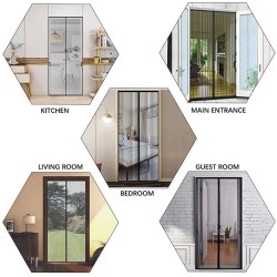 Rideau anti-moustiques pour fenêtre, moustiquaire, fermeture automatique de porte, rideaux de Ventilation domestique, filet