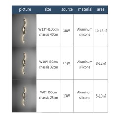 Applique murale LED moderne minimaliste lumière LED chambre chevet longue bande appliques murales salon canapé maison luminaire