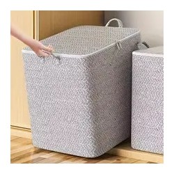 Boîte de rangement Extra Large avec couvercle, Design moderne permettant de gagner de l'espace, Durable pour vêtements, literie,