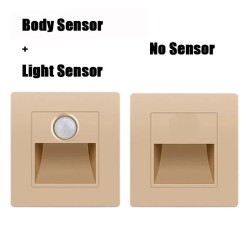 PIR détecteur de mouvement capteur de lumière led lumières AC 110 V-240 V encastré escalier chambre applique led veilleuse