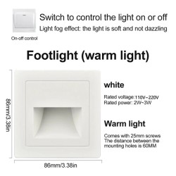 PIR détecteur de mouvement capteur de lumière led lumières AC 110 V-240 V encastré escalier chambre applique led veilleuse