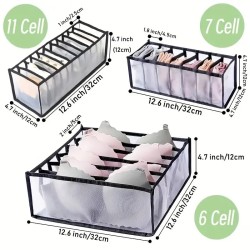 Paquet de 5 boîtes de rangement pour la maison, sacs combinés pliables pour sous-vêtements à carreaux, séparateurs de tiroirs en