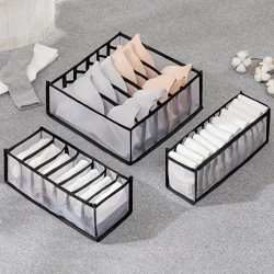 Paquet de 5 boîtes de rangement pour la maison, sacs combinés pliables pour sous-vêtements à carreaux, séparateurs de tiroirs en