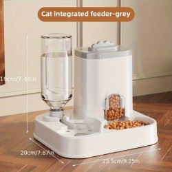 Distributeur d'eau automatique pour chats et chiens avec bassin alimentaire intégré - Capacité de 1 à 10L, aucune pile