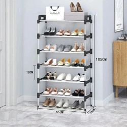 Étagère à chaussures anti-poussière multicouche simple de 5 à 7 sol. Armoire à chaussures domestique peu encombrante pour la