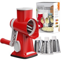 LMETJMA râpe à fromage rotative 3 en 1 trancheuse de légumes manuelle polyvalente broyeur de noix d'arachide broyeur de légumes