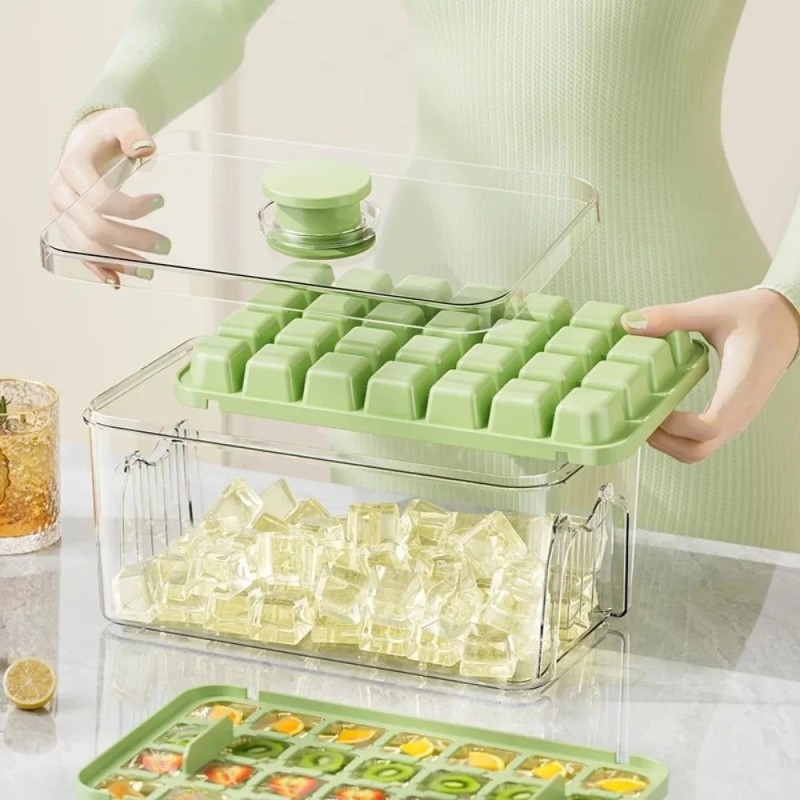 28/56 grilles moule à glaçons presse plateau à glace seau machine à glaçons multifonctionnelle avec une seule touche pour