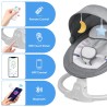 Babyeap Baby Swing for Infants - APP Remote Bluetooth Control, 5 Speed Settings, 10 Lullabies, USB Plug (Gray)