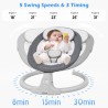 Babyeap Baby Swing for Infants - APP Remote Bluetooth Control, 5 Speed Settings, 10 Lullabies, USB Plug (Gray)