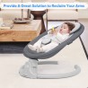 Babyeap Baby Swing for Infants - APP Remote Bluetooth Control, 5 Speed Settings, 10 Lullabies, USB Plug (Gray)