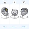 Babyeap Baby Swing for Infants - APP Remote Bluetooth Control, 5 Speed Settings, 10 Lullabies, USB Plug (Gray)