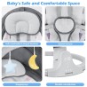 Babyeap Baby Swing for Infants - APP Remote Bluetooth Control, 5 Speed Settings, 10 Lullabies, USB Plug (Gray)