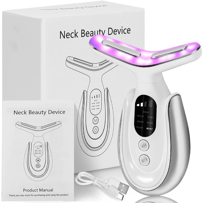 Masseur de visage pour le cou Masseur facial portable 7-en-1 pour des soins améliorés du visage, du cou et des épaules avec
