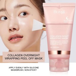 Masque facial décollable au collagène pour la nuit, masque d'emballage de nuit au collagène coréen, hydrate en profondeur,