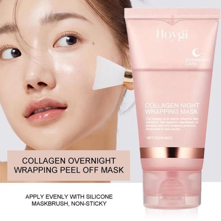 Masque facial décollable au collagène pour la nuit, masque d'emballage de nuit au collagène coréen, hydrate en profondeur,
