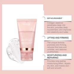 Masque facial décollable au collagène pour la nuit, masque d'emballage de nuit au collagène coréen, hydrate en profondeur,