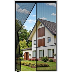 Auxmir Moustiquaire Porte Magnétique 90x210cm Rideau Anti Mouche Fermeture Automatique pour Porte de Balcon Porte Cave Porte de