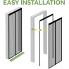 Auxmir Moustiquaire Porte Magnétique 90x210cm Rideau Anti Mouche Fermeture Automatique pour Porte de Balcon Porte Cave Porte de