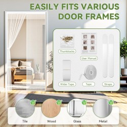 Auxmir Moustiquaire Porte Magnétique 90x210cm Rideau Anti Mouche Fermeture Automatique pour Porte de Balcon Porte Cave Porte de