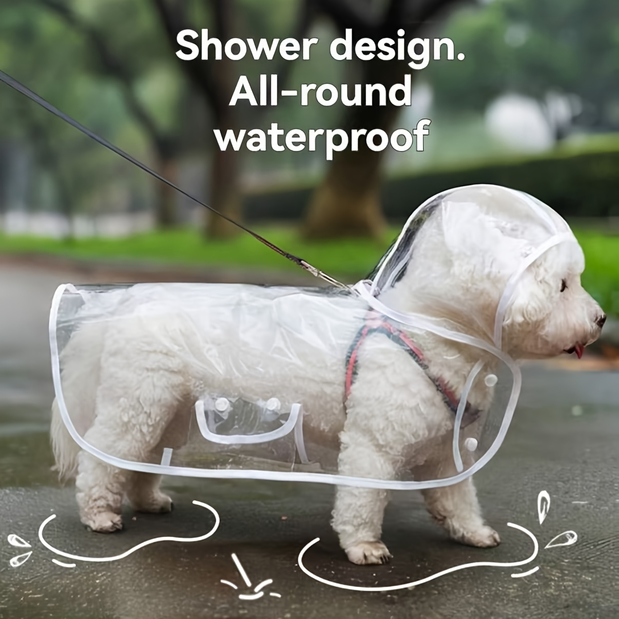 impermÃ©able transparent pour - pvc, impermÃ©able sur les cÃ´tÃ©s, design boutonnÃ© pour Ã  moyens s, idÃ©al pour teddy et bichon frise, Ã©quipement de marche pour pluvieux, impermÃ©able pour | impermÃ©able transparent | impermÃ©able pvc DÃ©tails du produit 0